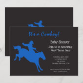 Invitation de la fête Baby shower Cowboy (Devant / Derrière)