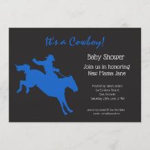 Invitation de la fête Baby shower Cowboy