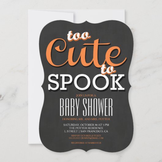 Invitation de la fête Baby shower d'Halloween (Devant)