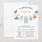 Invitation de la fête Baby shower d'Halloween - mo (Devant / Derrière)