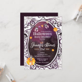 Invitation de la fête Baby shower Halloween Waterc (Devant/Arrière en situation)