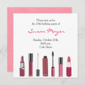 Invitation de la fête bâton à lèvres Make Mascara  (Devant / Derrière)