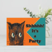 Invitation de la fête Black Cat Surprise (Debout devant)