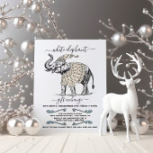 Invitation de la fête blanche éléphant laide