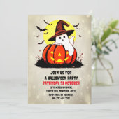 Invitation de la fête Citrouille Halloween Cute Gh (Debout devant)