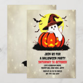 Invitation de la fête Citrouille Halloween Cute Gh (Devant / Derrière)