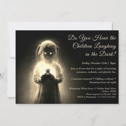 Invitation de la fête costumée de l'enfant fantôme (Devant)