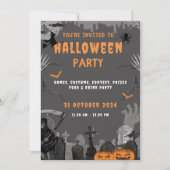 Invitation de la fête costumée d'Halloween d'entre (Devant)
