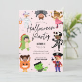 Invitation de la fête costumée d'Halloween pour en (Debout devant)