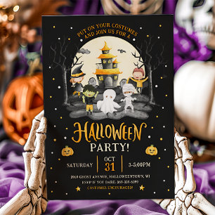 Invitation de la fête costumée d'Halloween pour en