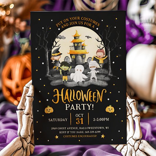 Invitation de la fête costumée d'Halloween pour en