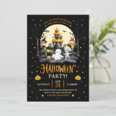 Invitation de la fête costumée d'Halloween pour en (Debout devant)
