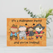 Invitation de la fête costumée d'Halloween pour en (Debout devant)