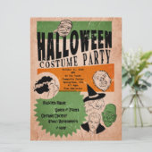 Invitation de la fête costumée Halloween de style  (Debout devant)