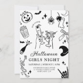 Invitation de la fête costumée Halloween dessinée  (Devant)