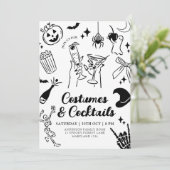 Invitation de la fête costumée Halloween dessinée  (Debout devant)