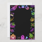 Invitation de la fête costumée Halloween Neon (Dos)