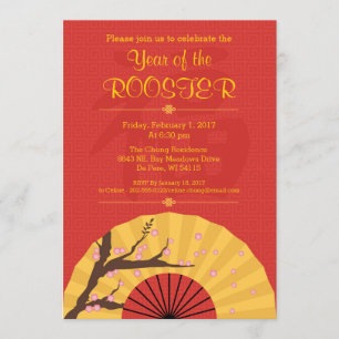 Invitation de la fête Customisée du Nouvel An chin