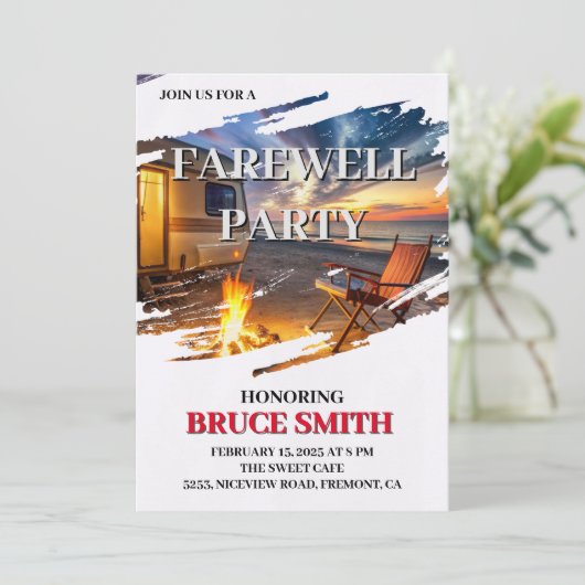 Invitation de la fête d'adieu (Debout devant)