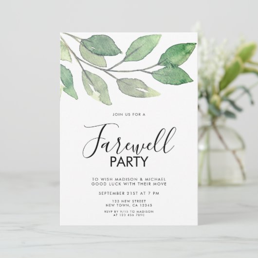 Invitation de la fête d'adieu (Debout devant)