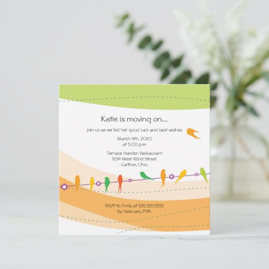 Invitation de la fête d'adieu (Debout devant)