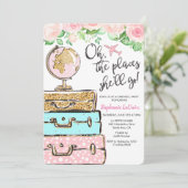 Invitation de la fête d'adieu à thème Voyage (Debout devant)