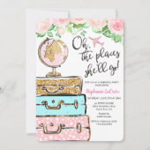 Invitation de la fête d'adieu à thème Voyage (Devant)