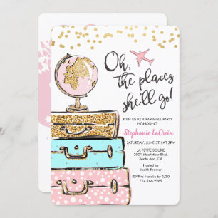 Invitation de la fête d'adieu à thème Voyage