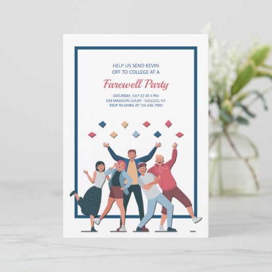 Invitation de la fête d'adieu de College Bound (Debout devant)