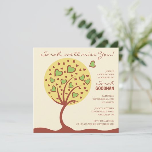 Invitation de la fête d'adieu de Heart Tree (Debout devant)