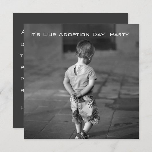 invitation de la fête d'adoption (Devant / Derrière)