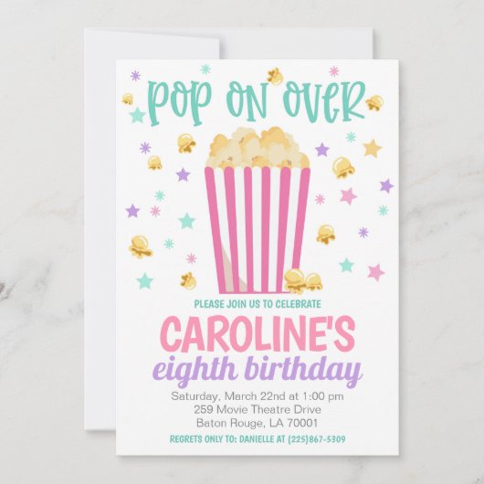 Invitation de la fête d'anniversaire (Devant)