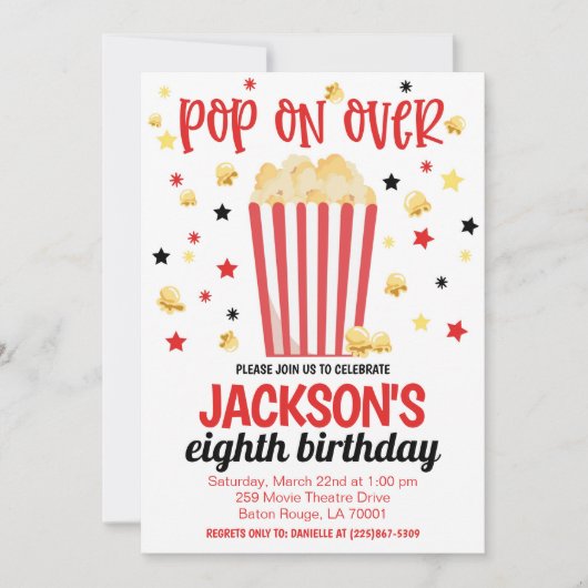 Invitation de la fête d'anniversaire (Devant)