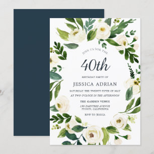 Invitation de la fête d'anniversaire 40e couronne