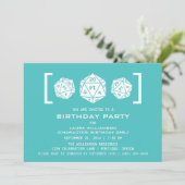 Invitation de la fête d'anniversaire Aqua D20 Dice (Debout devant)