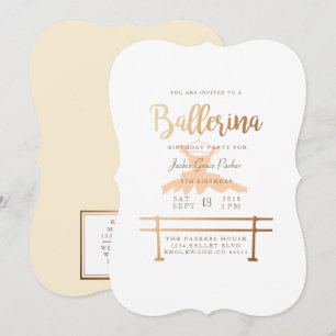 Invitation de la fête d'anniversaire de Ballerina
