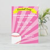 Invitation de la fête d'anniversaire de baseball (Debout devant)