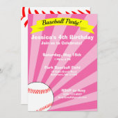 Invitation de la fête d'anniversaire de baseball (Devant / Derrière)