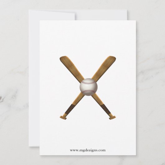 Invitation de la fête d'anniversaire de baseball (Dos)