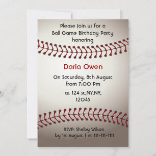 Invitation de la fête d'anniversaire de baseball