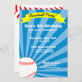 Invitation de la fête d'anniversaire de baseball (Devant / Derrière)