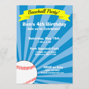 Invitation de la fête d'anniversaire de baseball
