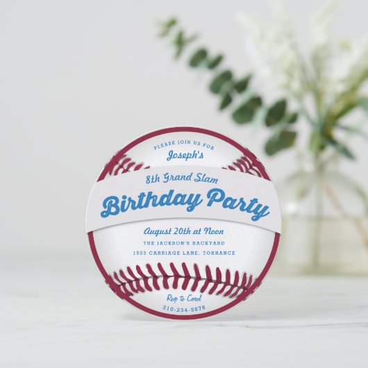 Invitation de la fête d'anniversaire de baseball (Debout devant)