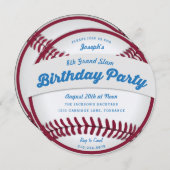 Invitation de la fête d'anniversaire de baseball (Devant / Derrière)