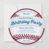 Invitation de la fête d'anniversaire de baseball (Devant)