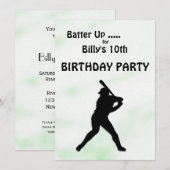 Invitation de la fête d'anniversaire de baseball (Devant / Derrière)