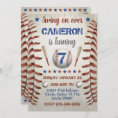 Invitation de la fête d'anniversaire de baseball (Devant / Derrière)