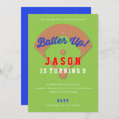 Invitation de la fête d'anniversaire de baseball D (Devant / Derrière)