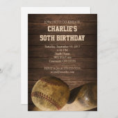 Invitation de la fête d'anniversaire de baseball V (Devant / Derrière)