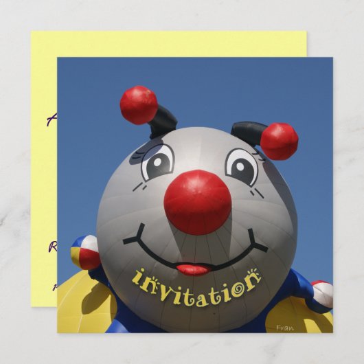 invitation de la fête d'anniversaire de bug (Devant / Derrière)